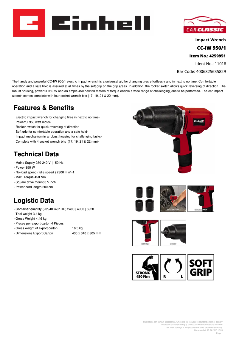 First page image of the manual for CC-IW 950/1