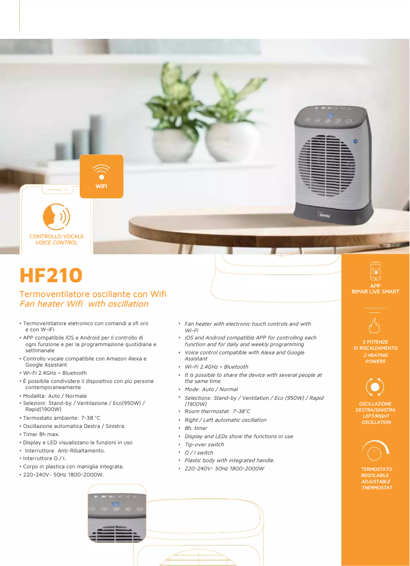 Page 1 of the manual Technical Sheet Bimar HF210