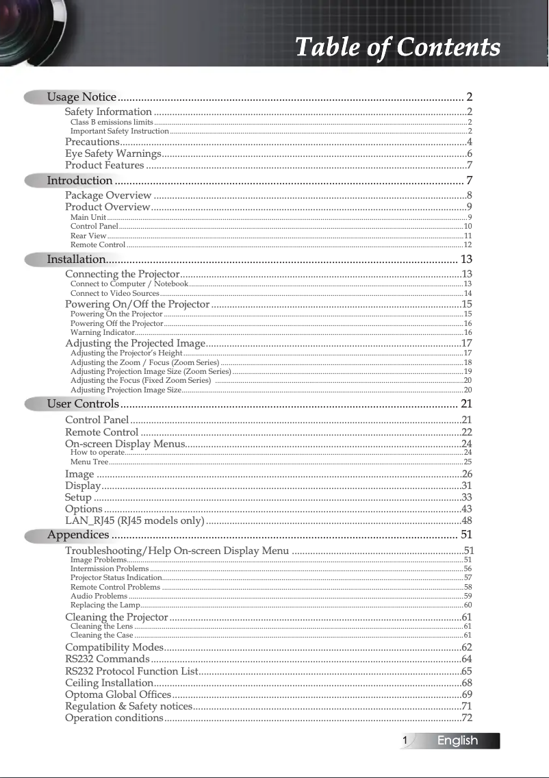 First page image of the manual for EX532