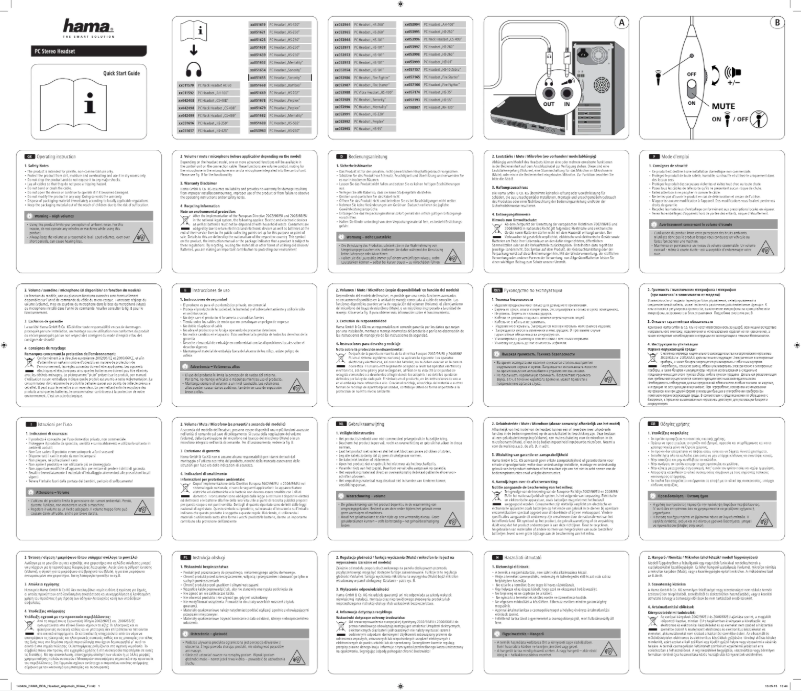 Page 1 of the manual User Manual Hama AH-100