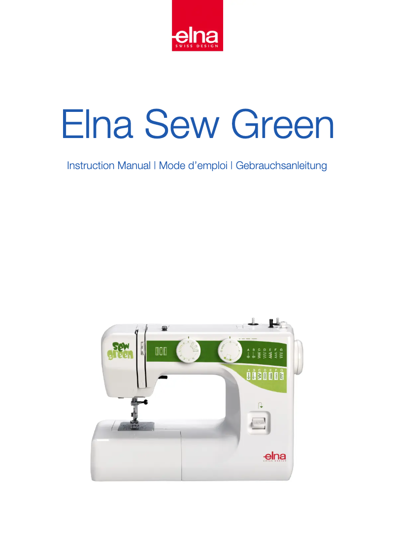 Page 1 of the manual User Manual Elna Sew Green