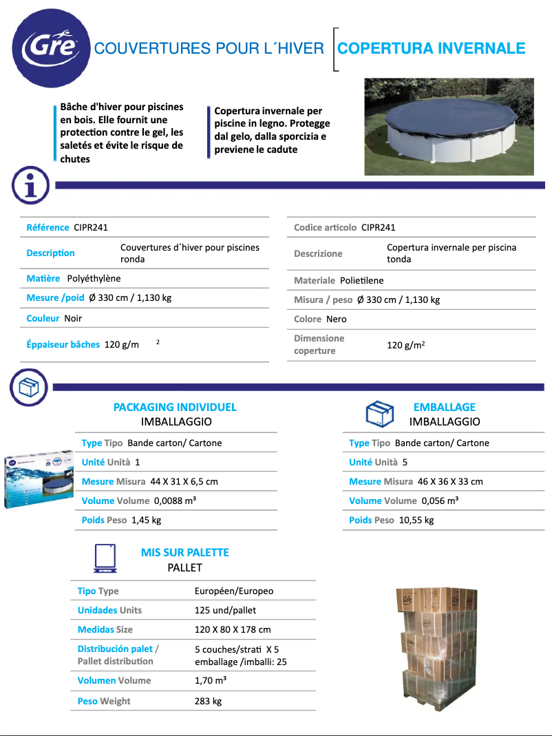 Page 1 of the manual User Manual Gre CIPR241