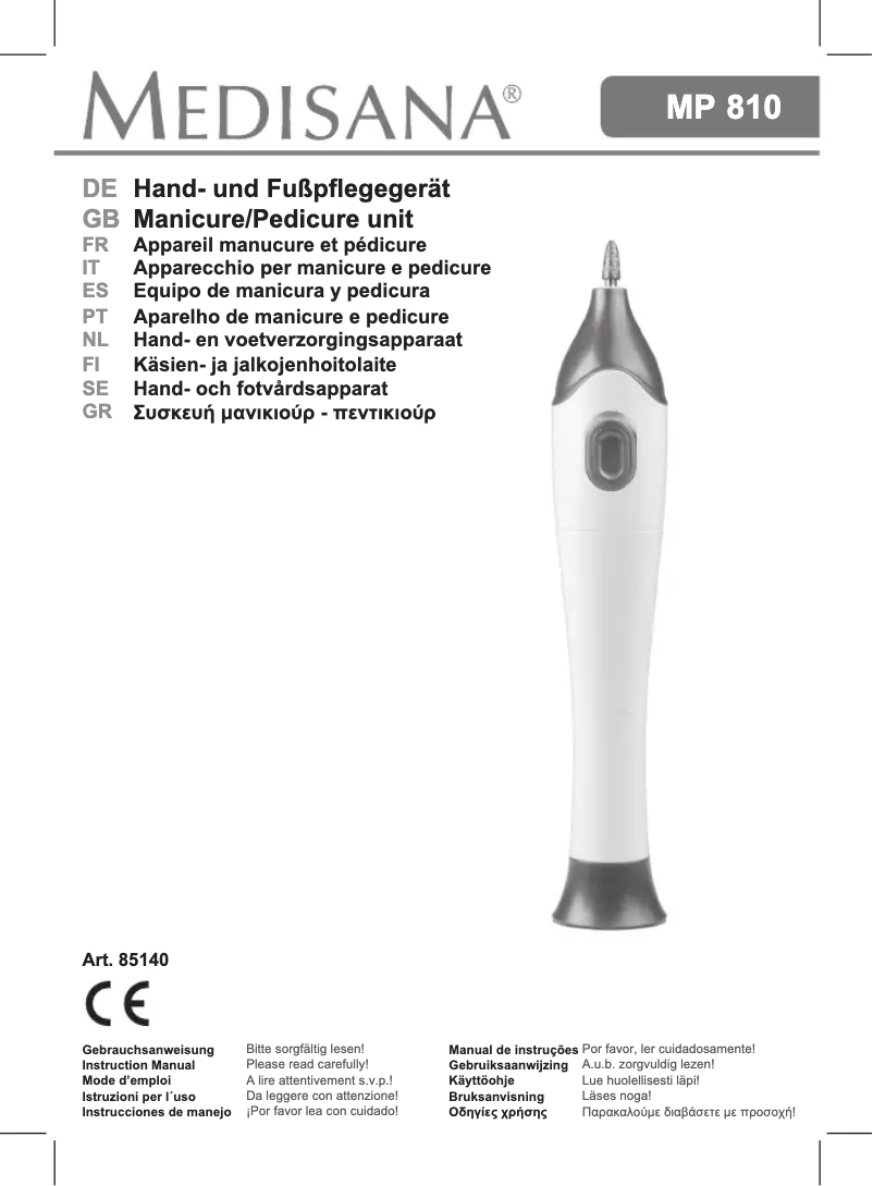 Page 1 of the manual User Manual Medisana MP 810