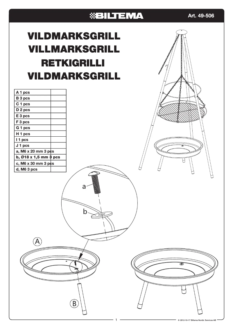 Page 1 of the manual User Manual Biltema 49-506