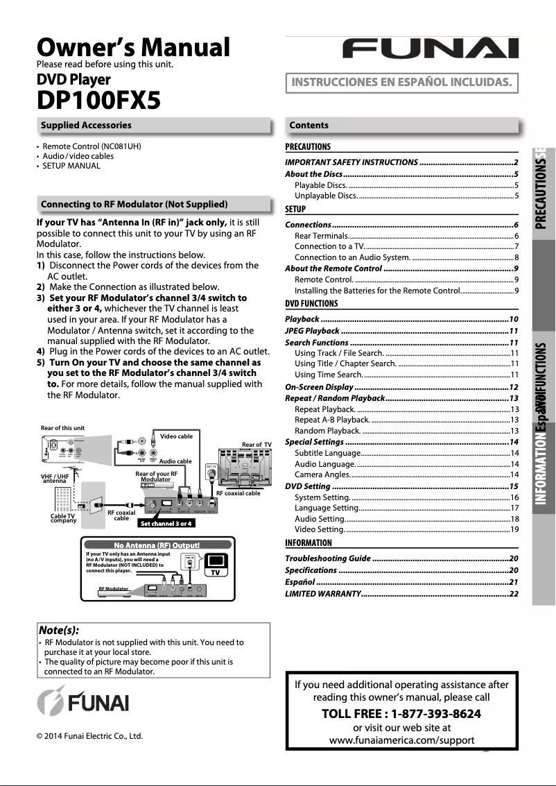 Image de la première page du manuel de l'appareil DP100FX5