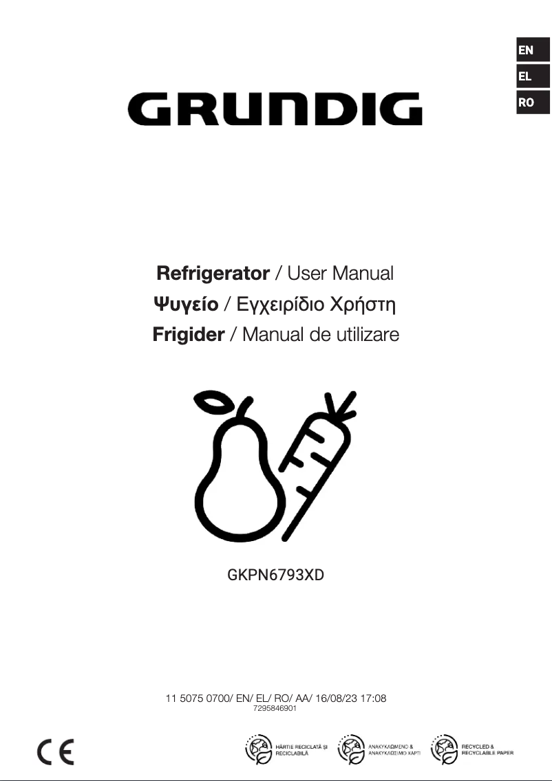 Page 1 of the manual User Manual Grundig GKPN6793XD