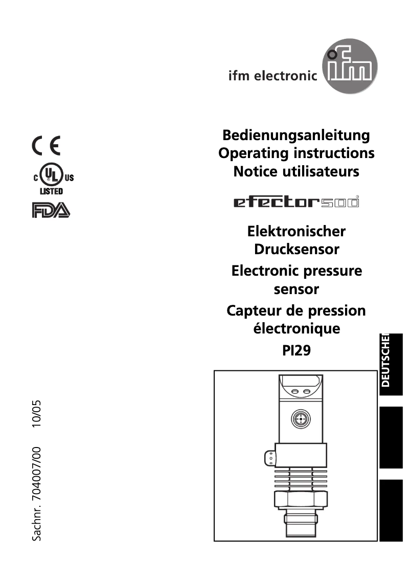 First page image of the manual for PI2957