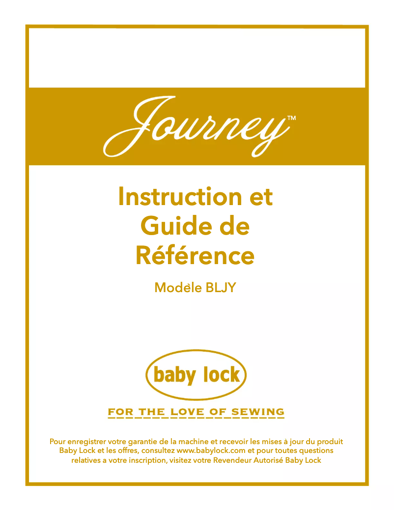 Page 1 of the manual User Manual Baby Lock Journey