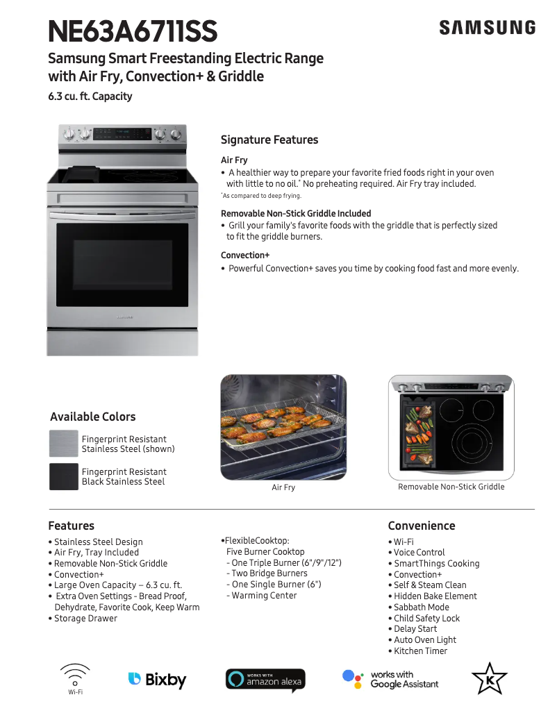 First page image of the manual for NE63A6711SS