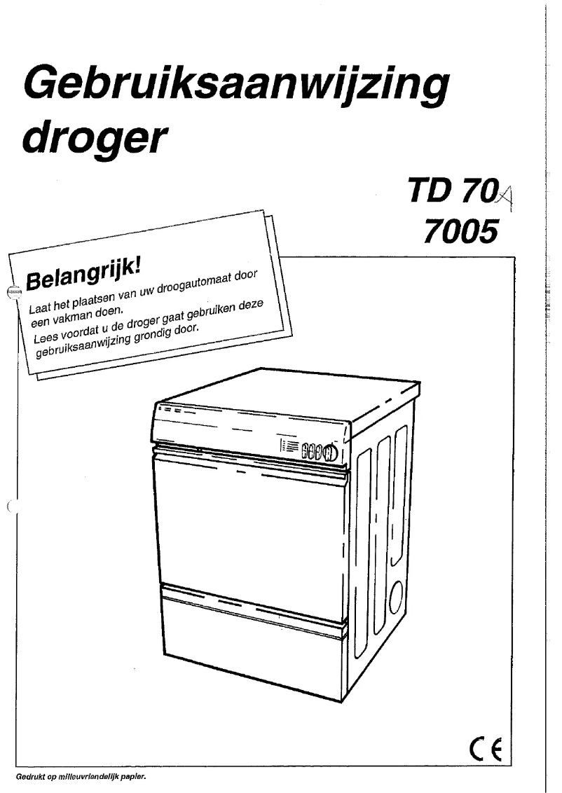 Page 1 of the manual User Manual Asko TD7005