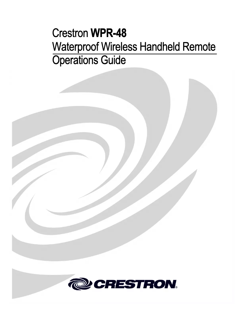 Image de la première page du manuel de l'appareil WPR-48