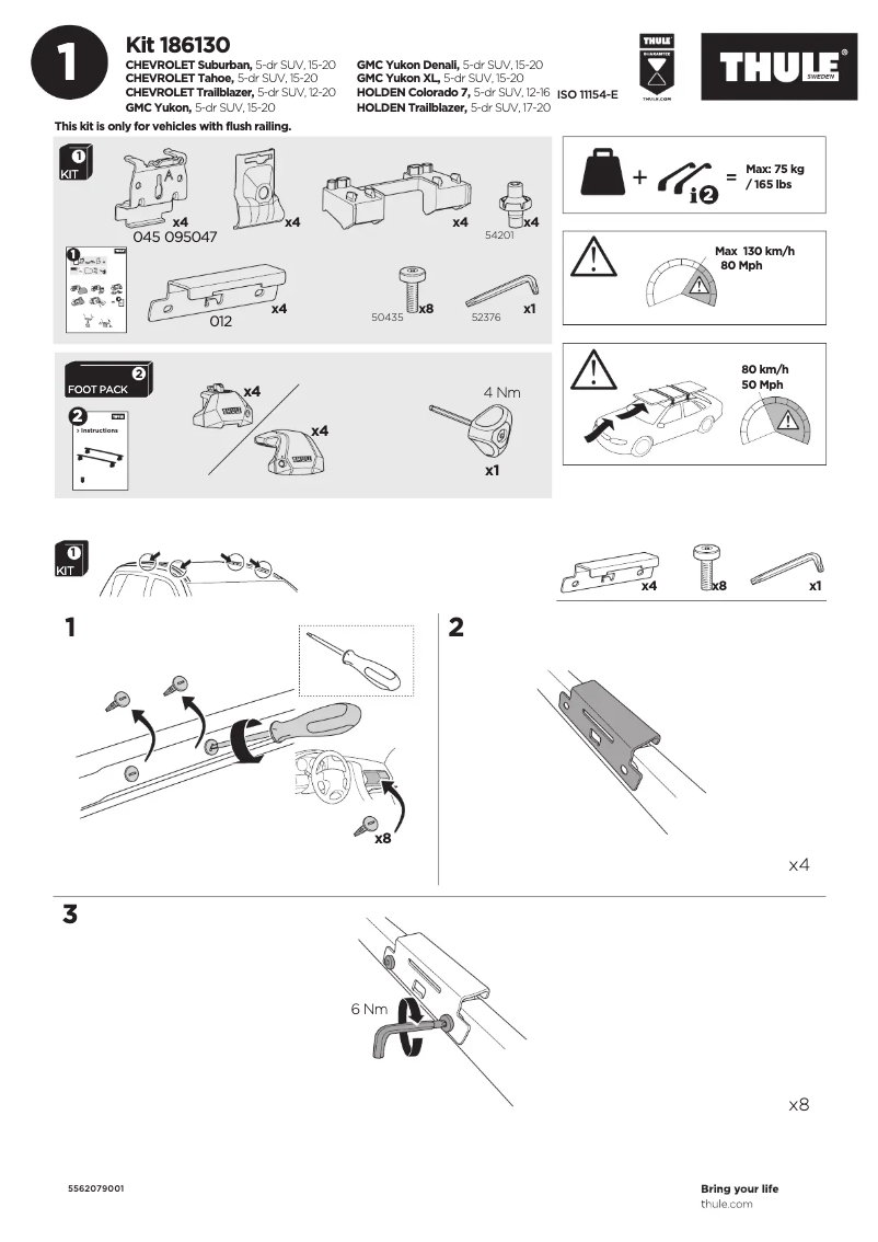 Page 1 of the manual User Manual Thule Kit 186130