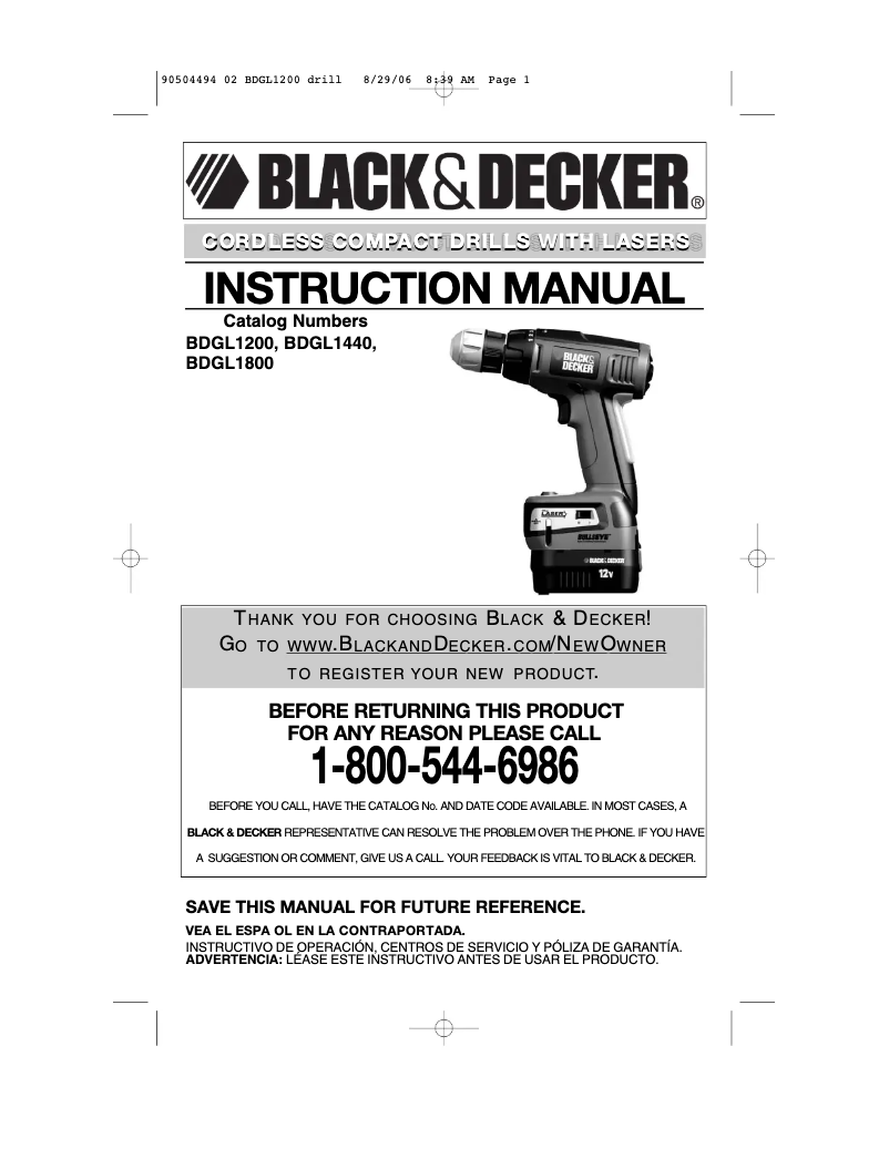 Page 1 of the manual User Manual Black & Decker 1963