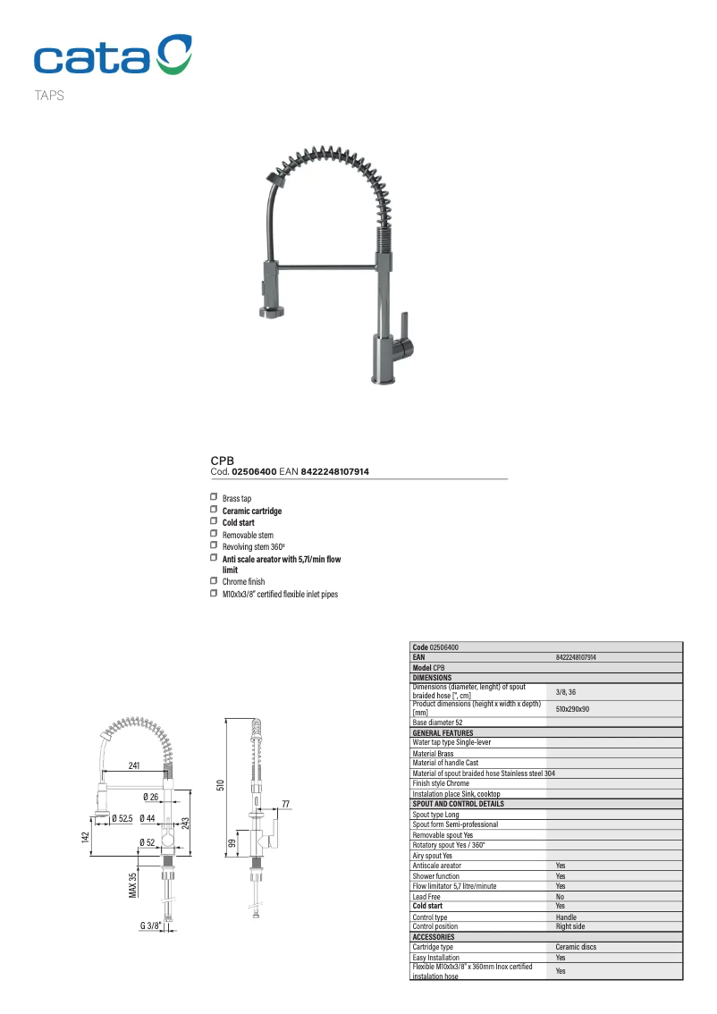 First page image of the manual for CPB