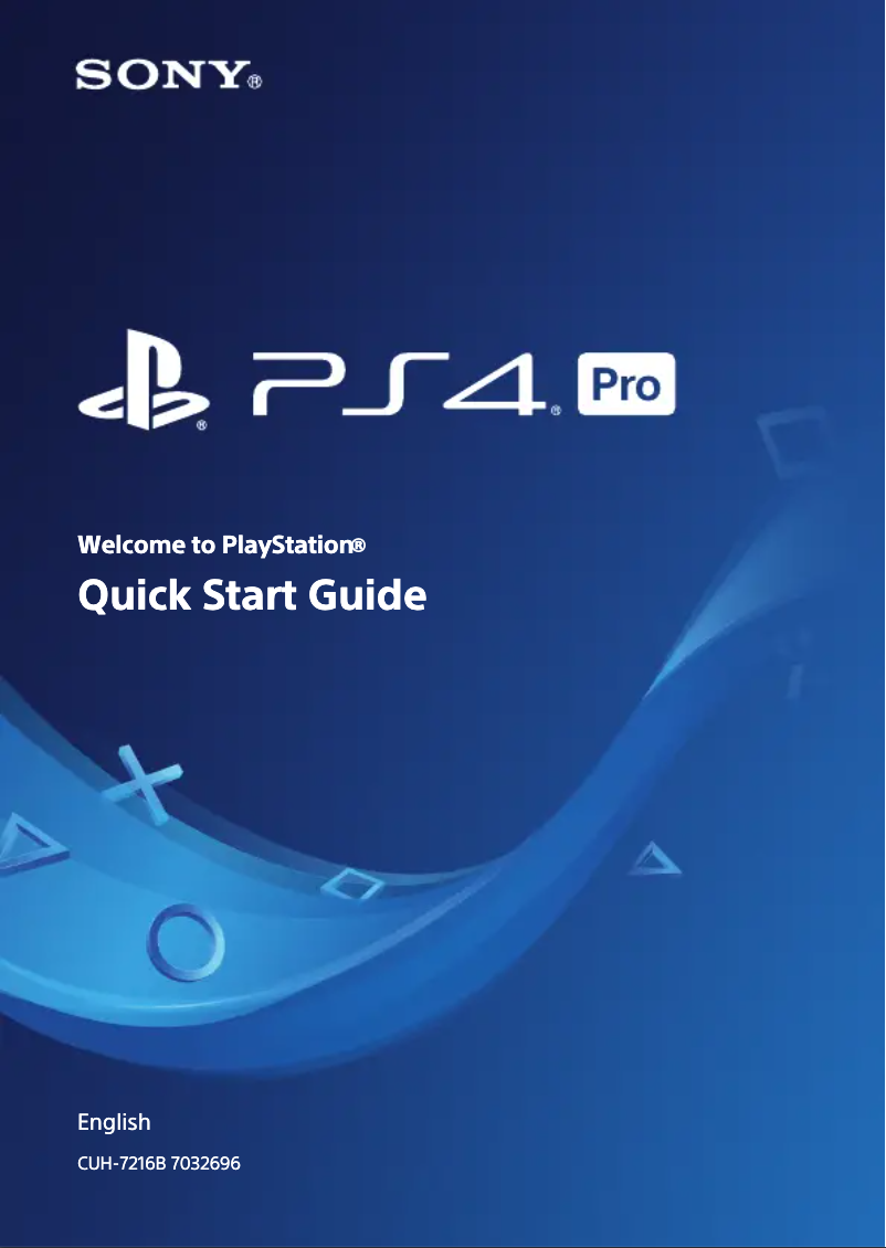 First page image of the manual for PS4 Pro