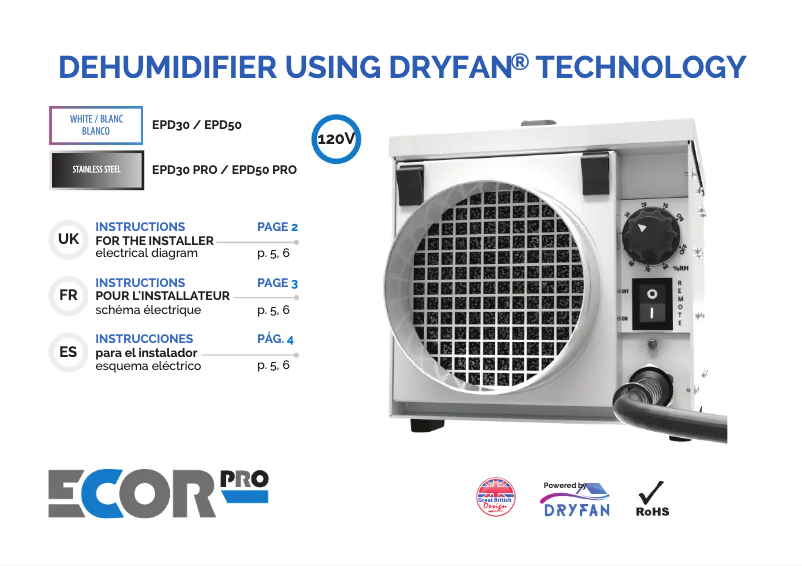 Page 1 of the manual Installation Guide Ecor Pro EPD30