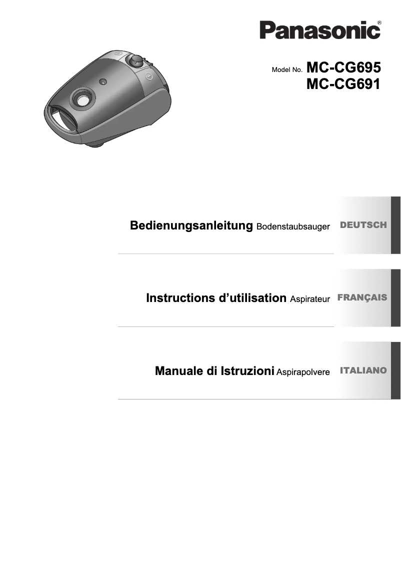 Page 1 of the manual User Manual Panasonic MC-CG695