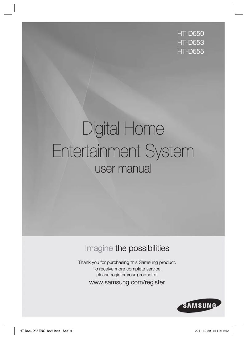 Page 1 of the manual User Manual Samsung HT-D555