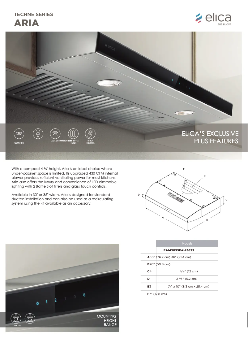 First page image of the manual for Aria EAT436SS