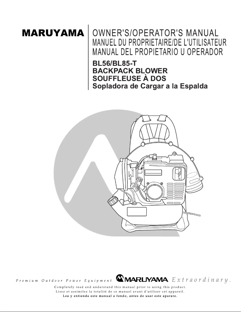 First page image of the manual for BL85