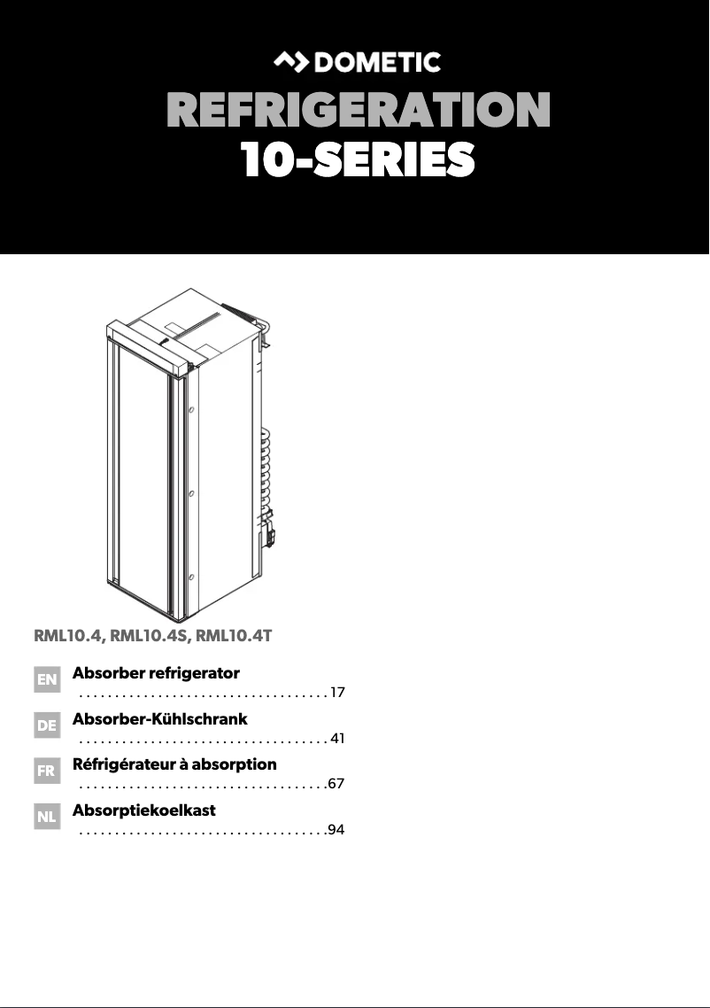 Page 1 of the manual User Manual Dometic RML 10.4T