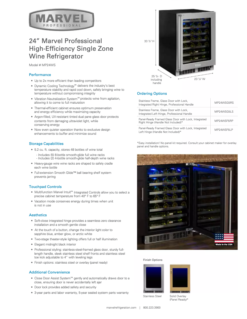 First page image of the manual for MP24WSF5RP