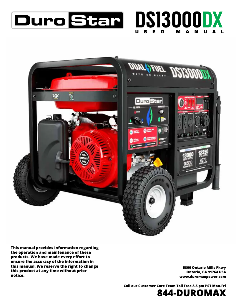 First page image of the manual for DS13000DX