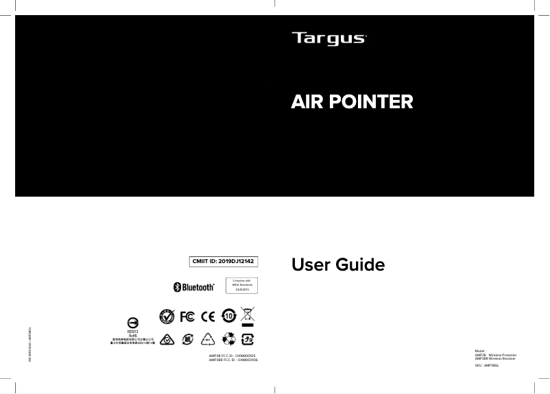 First page image of the manual for AMP38GL