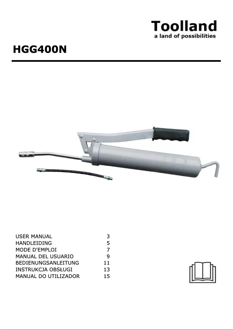 Page 1 of the manual User Manual Toolland HGG400N