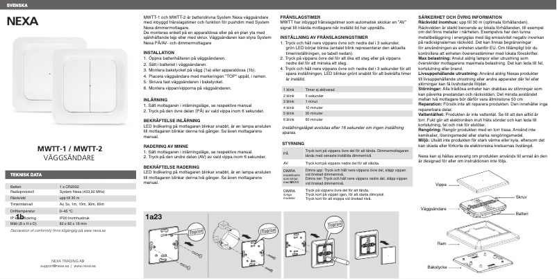 First page image of the manual for MWTT-1