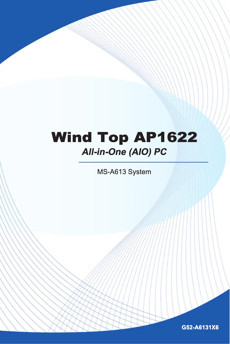 Page 1 of the manual User Manual MSI Wind Top AP1622-028MX