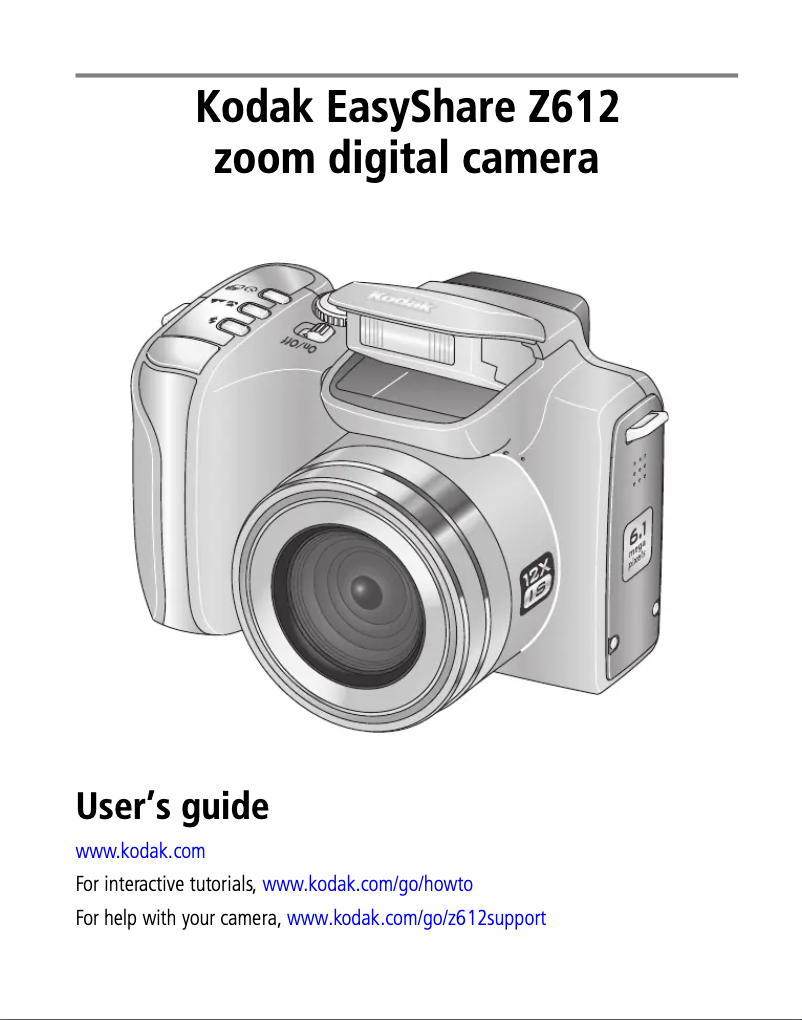 Page 1 of the manual User Manual Kodak EasyShare Z612