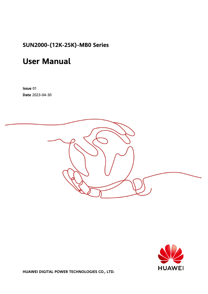 Page 1 of the manual User Manual Huawei SUN2000