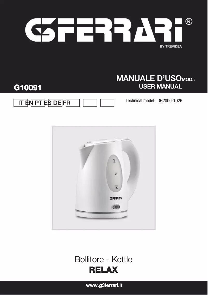 Image de la première page du manuel de l'appareil Relax G10091