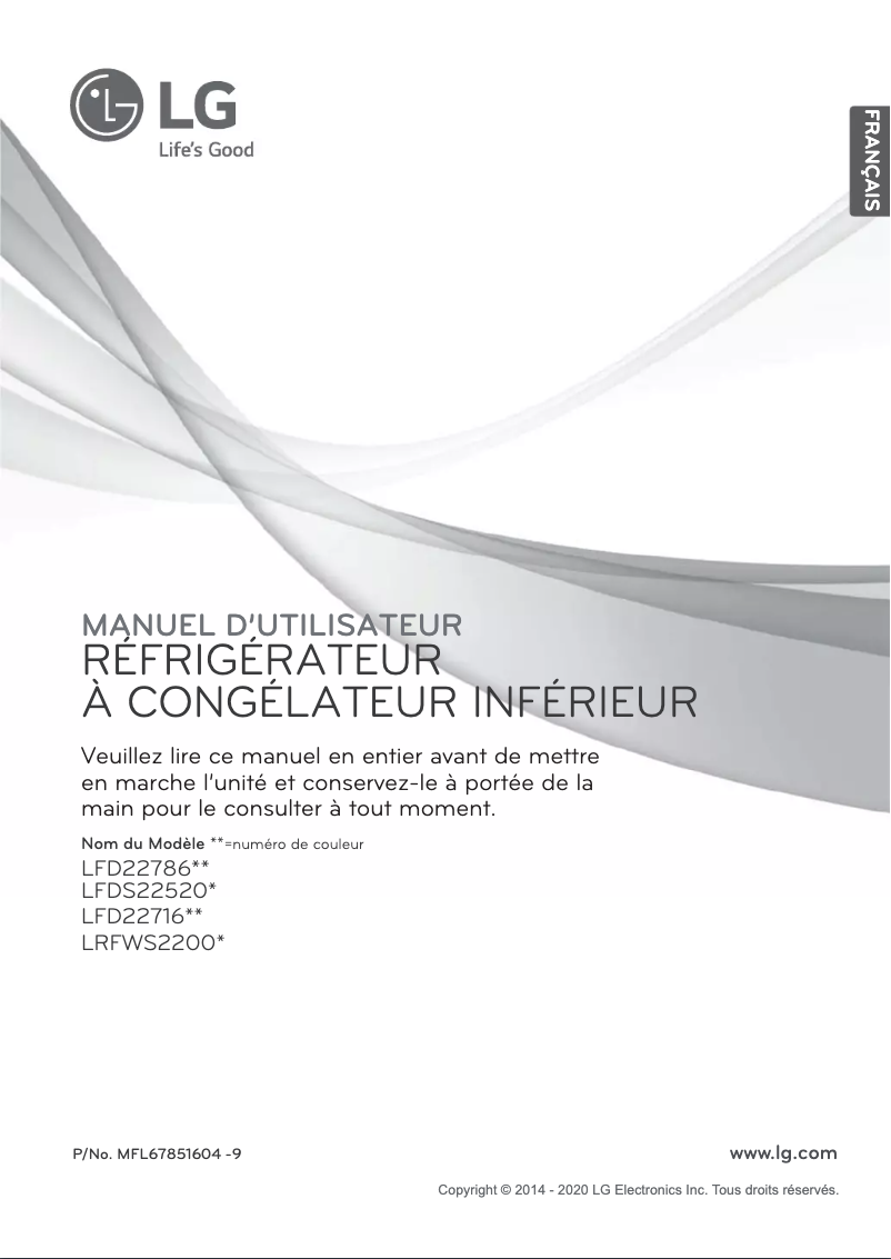 First page image of the manual for LFD22716ST