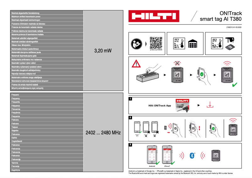 Page 1 of the manual User Manual Hilti AI T380