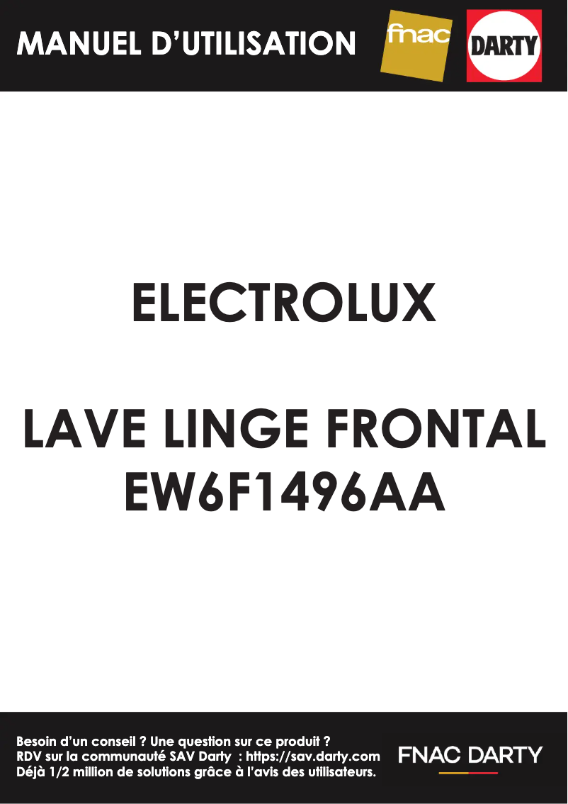 Page 1 of the manual User Manual Electrolux EW6F1496AA