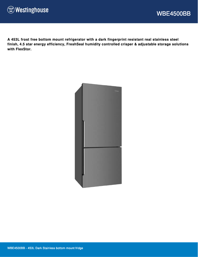 First page image of the manual for WBE4500BB