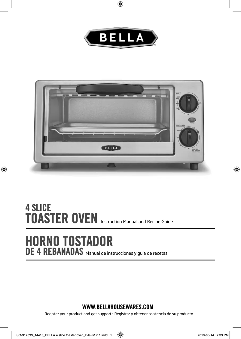 First page image of the manual for 4 Slice Toaster Oven