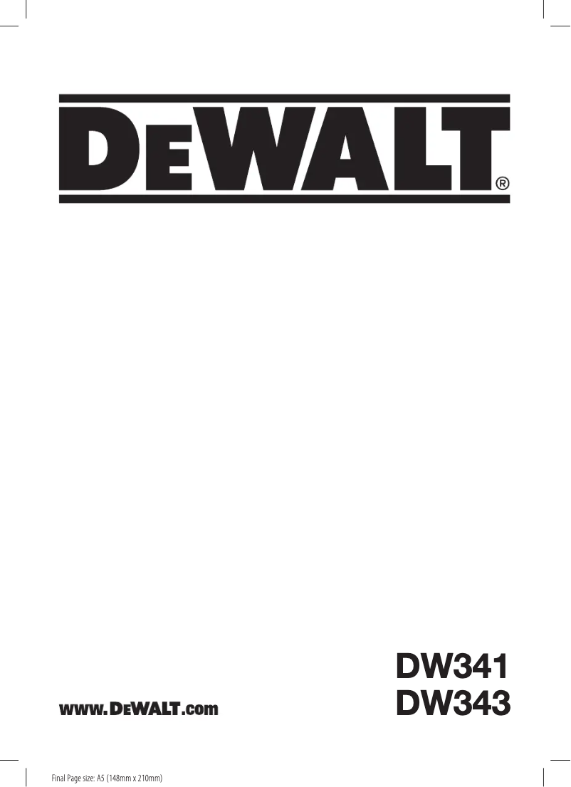 Page 1 of the manual User Manual DeWalt DW343K