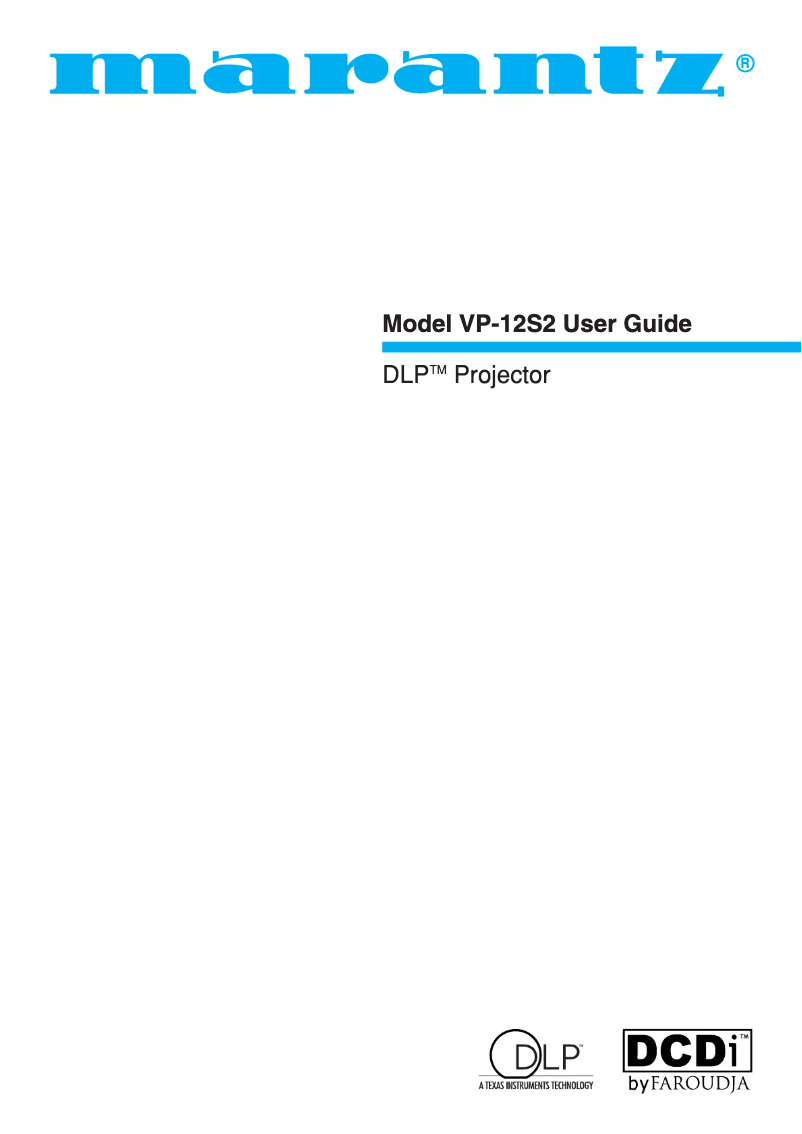 First page image of the manual for VP-12S2