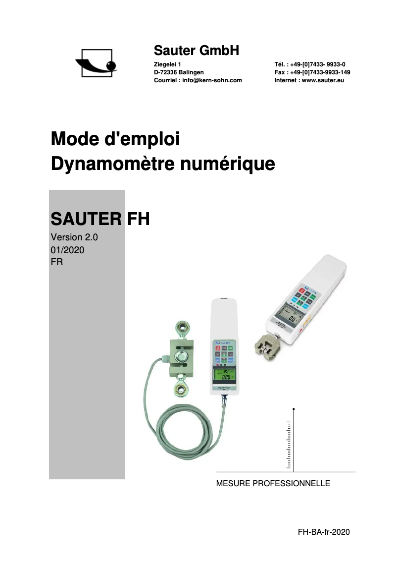 Page 1 of the manual User Manual Kern FH 500UK