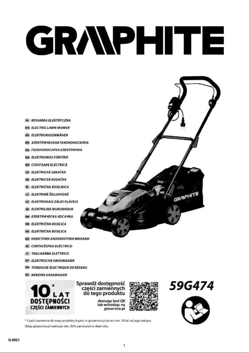 First page image of the manual for 59G474