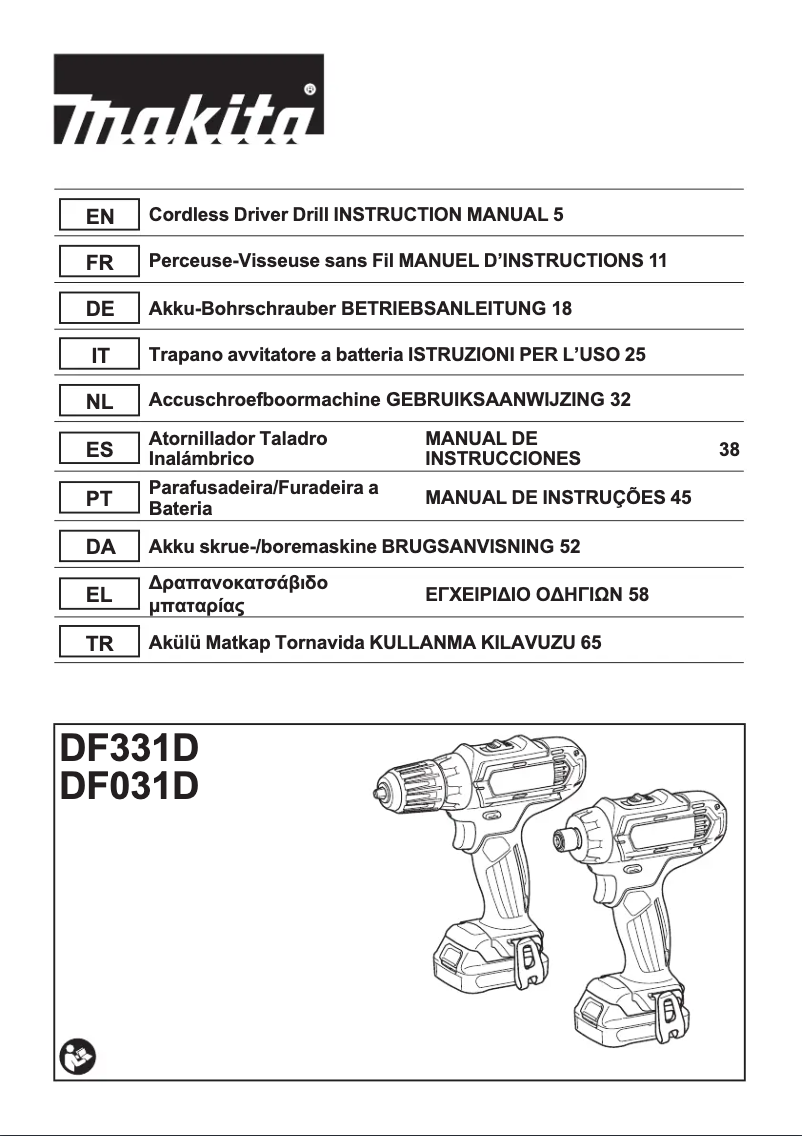 Page 1 of the manual User Manual Makita CLX209SAJ