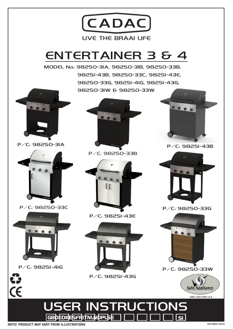 Page 1 of the manual User Manual Cadac Entertainer Supreme