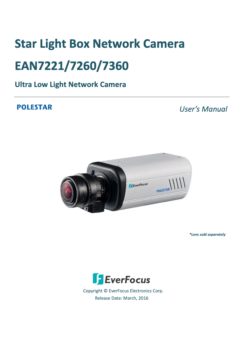 First page image of the manual for Polestar EAN7221