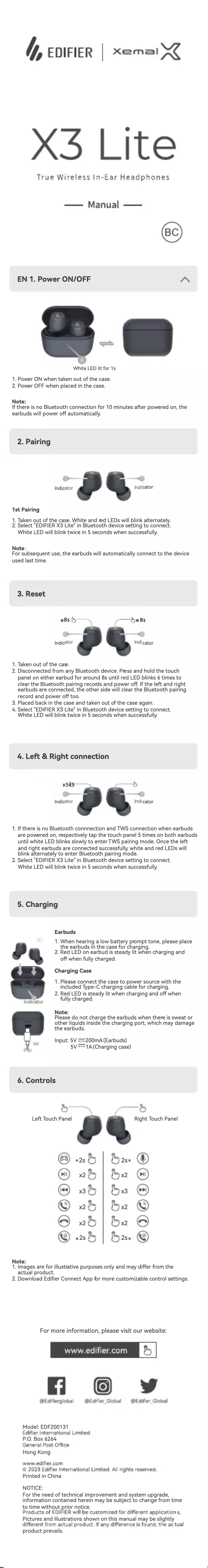 Page 1 of the manual User Manual Edifier X3 Lite