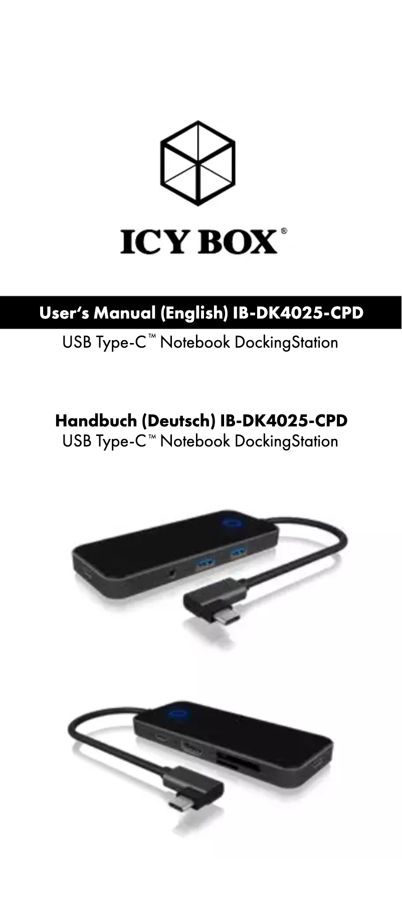 First page image of the manual for IB-DK4025-CPD