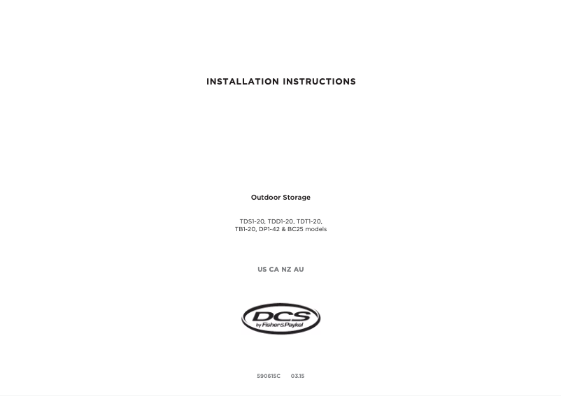 Page 1 of the manual Installation Guide DCS BC25