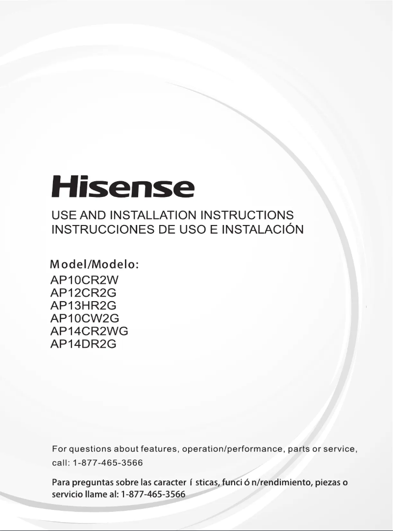 Page 1 of the manual User Manual Hisense AP13HR2G